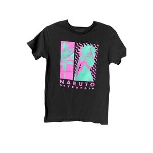 Naruto | Adult Unisex S (youth XL) purple and blue on black tee Anime